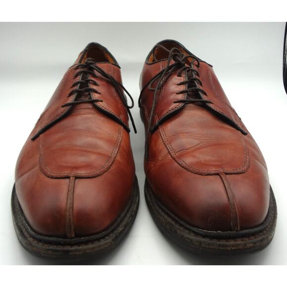 Allen Edmonds Ashton Chilli Brown Leather Oxfords Split Toe Dress Shoe 10.5